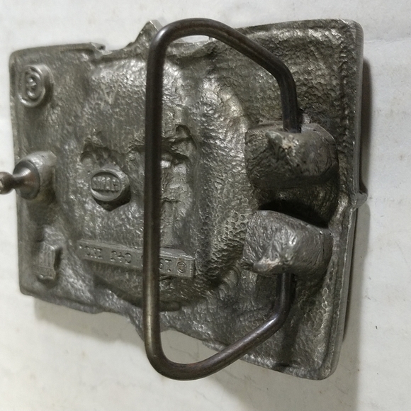 🌋Indian Belt Buckle Fine Pewter 1990 Made In The USA # 1483 by C& J Inc. - Picture 7 of 9